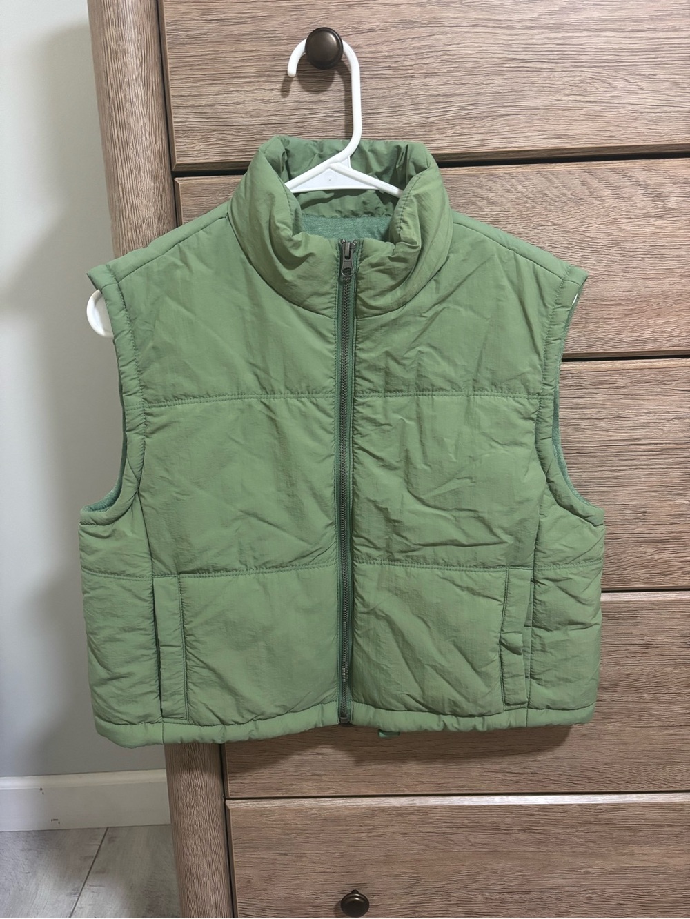 Thread & Supply Sage Green Quilted Vest cropped